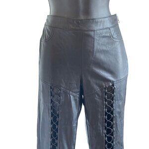 Nasty Gal womens faux leather leggings XS  cut out style  legs